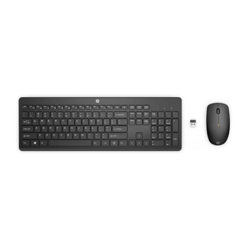 Kit Teclado y Ratón HP 235 Wireless KB+DNGL+Mouse Español, USB, Negro, Nuevo