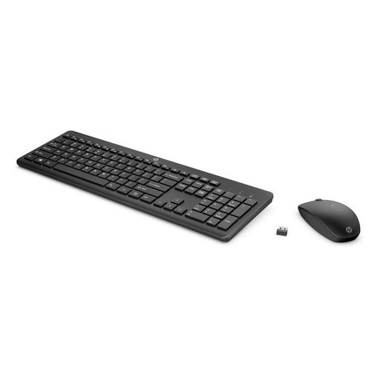 Kit Teclado y Ratón HP 235 Wireless KB+DNGL+Mouse Español, USB, Negro, Nuevo
