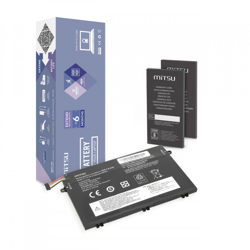 Mitsu Batería para Lenovo ThinkPad E480, E580 / 11.1V (10.8V) 4100 mAh Mitsu Batería para Lenovo ThinkPad E480, E580 / 11.1V (10.8V) 4100 mAh