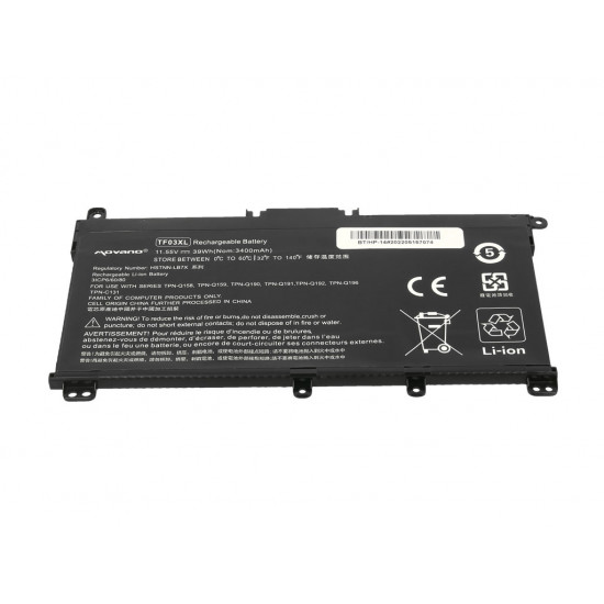 Movano Batería para HP 14-BP, Pavilion 14 15 / 11.55V 3400 mAh