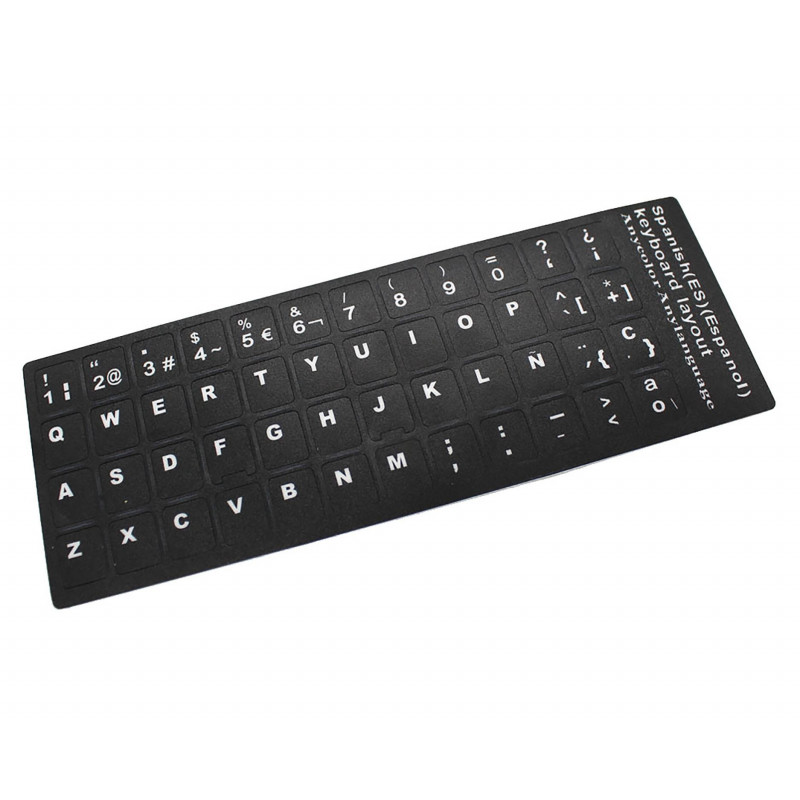 PEGATINA PARA CONVERTIR TECLADO EN IDIOMA ESPAÑOL / CASTELLANO NEGRO PEGATINA PARA CONVERTIR TECLADO EN IDIOMA ESPAÑOL / CASTELLANO NEGRO