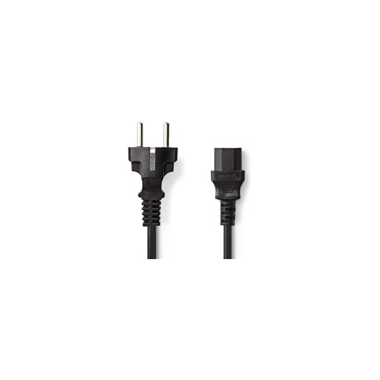 Cable de Alimentación Schuko Tipo F C13, Negro, Nuevo