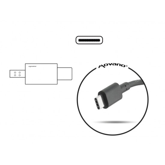 Cargador Movano 65W USB tipo C USB-C / CA 100-240 V