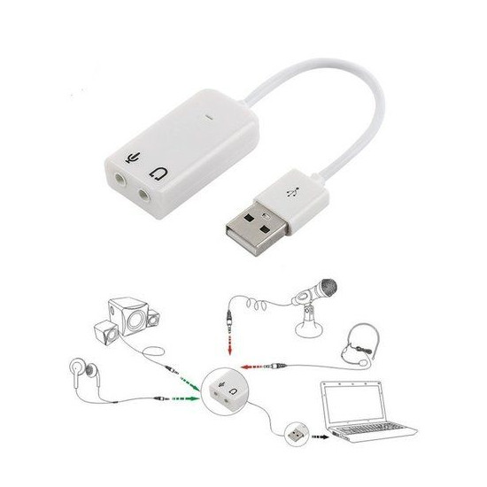 Conector de tarjeta de sonido USB externo 7.1, adaptador de Audio de 3,5mm Conector de tarjeta de sonido USB externo 7.1, adaptador de Audio de 3,5mm